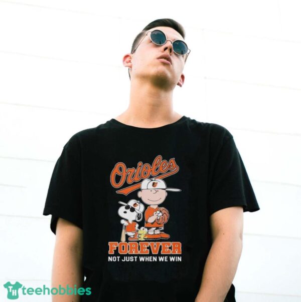 Official Peanuts Characters Baltimore Orioles Forever Not Just When We Win Shirt - G500 Gildan T-Shirt