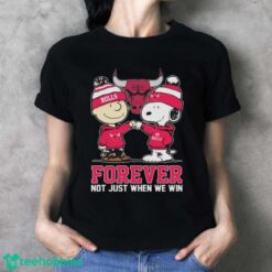 Official Peanuts Snoopy And Charlie Brown Friends Chicago Bulls Forever Not Just When We Win Shirt - Ladies T-Shirt