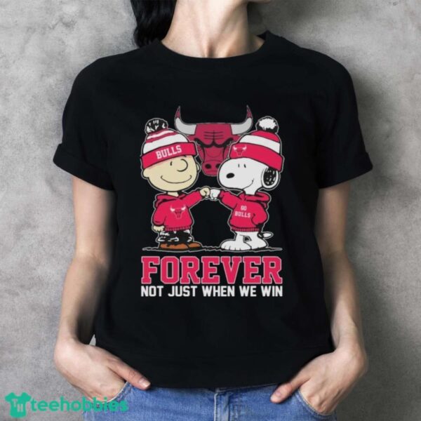 Official Peanuts Snoopy And Charlie Brown Friends Chicago Bulls Forever Not Just When We Win Shirt - Ladies T-Shirt