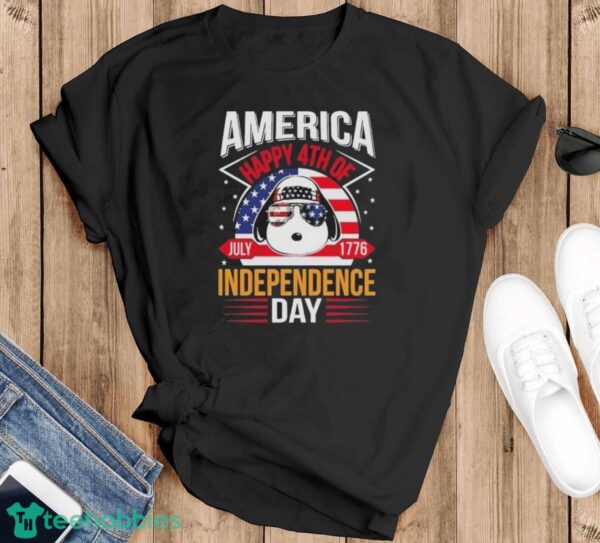 Official Snoopy America Independence Day Happy 4th Of July shirt - Black T-Shirt