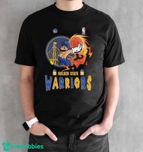Official Super Mario Basketball Golden State Warriors Shirt - Black Unisex T-Shirt