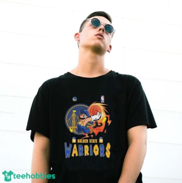 Official Super Mario Basketball Golden State Warriors Shirt - G500 Gildan T-Shirt