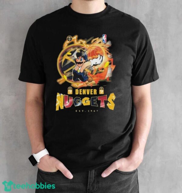 Official Super Mario Full Power Basketball Denver Nuggets Shirt - Black Unisex T-Shirt
