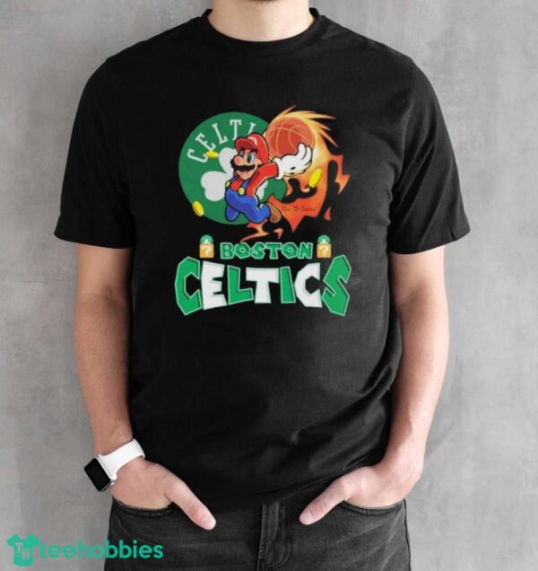 Official Super Mario NBA Basketball Boston Celtics Shirt - Black Unisex T-Shirt