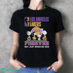 Official The Peanut Characters Abbey Road Los Angeles Lakers Forever Not Just When We Win Shirt - Ladies T-Shirt