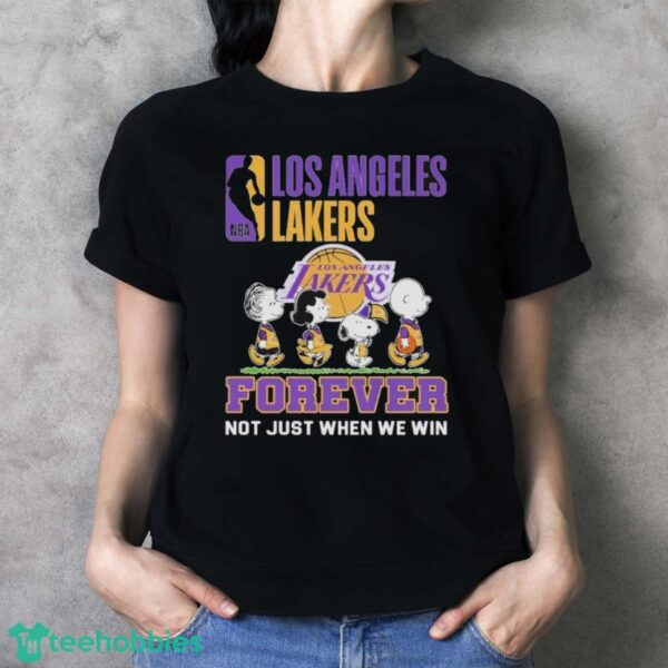 Official The Peanut Characters Abbey Road Los Angeles Lakers Forever Not Just When We Win Shirt - Ladies T-Shirt