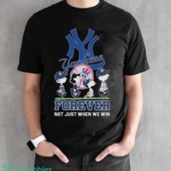 Official The Peanut Characters Abbey Road New York Yankees Forever Not Just When We Win Shirt - Black Unisex T-Shirt