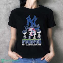 Official The Peanut Characters Abbey Road New York Yankees Forever Not Just When We Win Shirt - Ladies T-Shirt