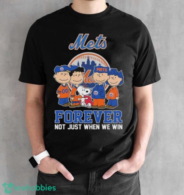 Official The Peanuts Movie Characters New York Mets Forever Not Just When We Win Shirt - Black Unisex T-Shirt
