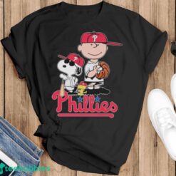 Official The Peanuts Movie Characters Philadelphia Phillies Baseball 2024 Shirt - Black T-Shirt
