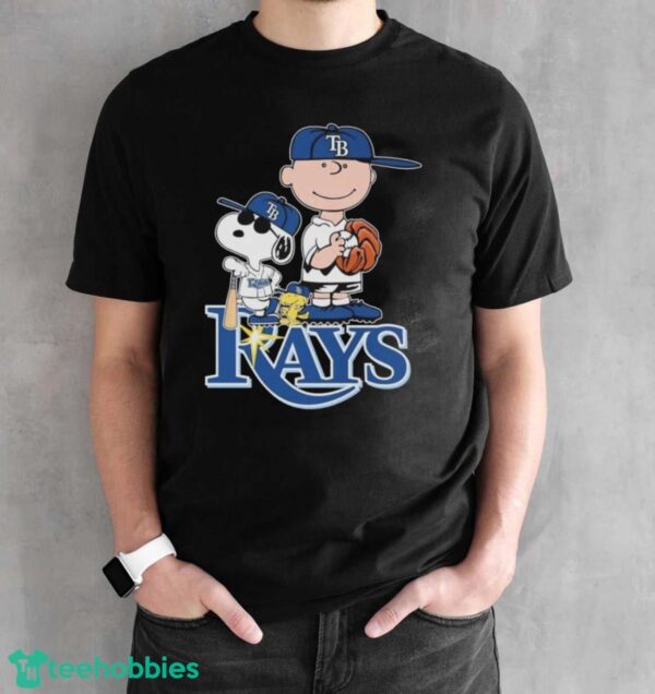 Official The Peanuts Movie Characters Tampa Bay Rays Baseball 2024 Shirt - Black Unisex T-Shirt