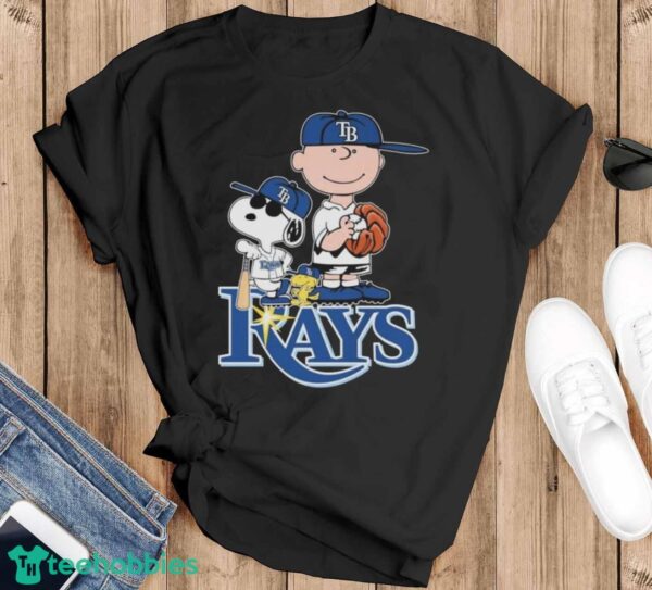 Official The Peanuts Movie Characters Tampa Bay Rays Baseball 2024 Shirt - Black T-Shirt