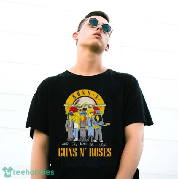 Official The Simpson Gun N’ Roses Signatures Shirt - G500 Gildan T-Shirt