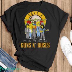 Official The Simpson Gun N’ Roses Signatures Shirt - Black T-Shirt