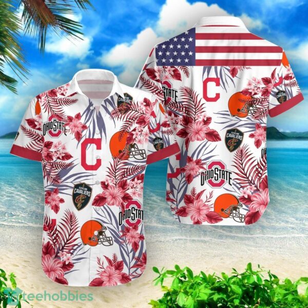 Ohio State Buckeys Cleveland Cavaliers Cleveland Indians Cleveland Browns Combo Hawaiian Shirt And Shorts Product Photo 2