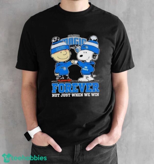 Original Orlando Magic NBA Snoopy And Charlie Brown Forever Not Just When We Win 2024 Shirt - Black Unisex T-Shirt