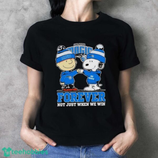 Original Orlando Magic NBA Snoopy And Charlie Brown Forever Not Just When We Win 2024 Shirt - Ladies T-Shirt
