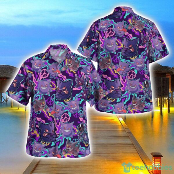 Peace Gengar Hawaiian Shirt 3D Printing Beach Shirt For Men And Women Product Photo 1