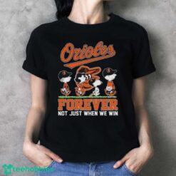 Peanuts Characters Abbey Road Baltimore Orioles Forever Not Just When We Win Shirt - Ladies T-Shirt