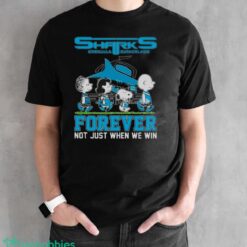 Peanuts Characters Abbey Road Cronulla Sutherland Sharks Forever Not Just When We Win Shirt - Black Unisex T-Shirt