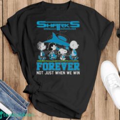 Peanuts Characters Abbey Road Cronulla Sutherland Sharks Forever Not Just When We Win Shirt - Black T-Shirt