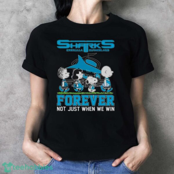 Peanuts Characters Abbey Road Cronulla Sutherland Sharks Forever Not Just When We Win Shirt - Ladies T-Shirt