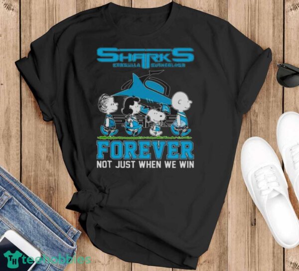 Peanuts Characters Abbey Road Cronulla Sutherland Sharks Forever Not Just When We Win Shirt - Black T-Shirt