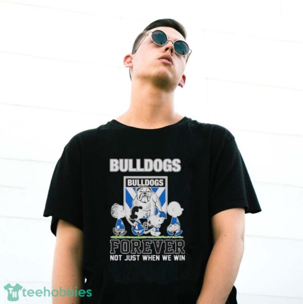 Peanuts Characters Walking Canterbury-Bankstown Bulldogs Forever Not Just When We Win Shirt - G500 Gildan T-Shirt