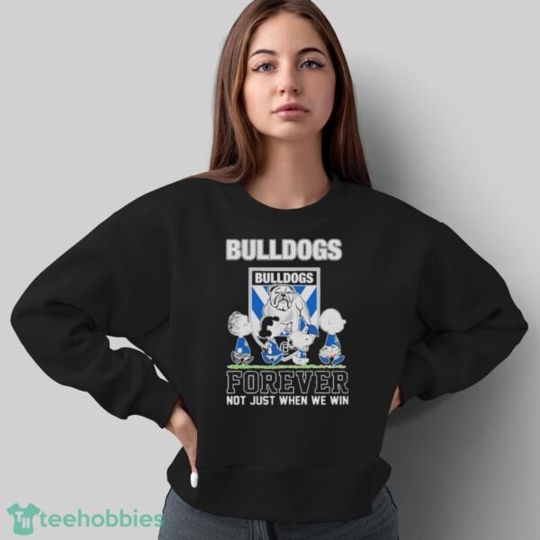 Peanuts Characters Walking Canterbury-Bankstown Bulldogs Forever Not Just When We Win Shirt - Sweatshirt
