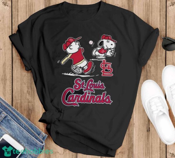 Peanuts Charlie Brown And Snoopy Playing Baseball St. Louis Cardinals Product Photo 1
