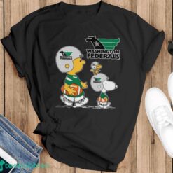 Peanuts Charlie Brown And Snoopy Washington Federals - Black T-Shirt