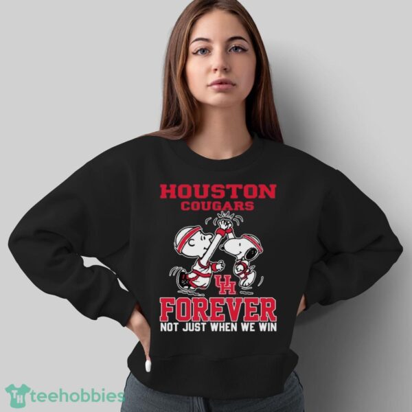 Peanuts Snoopy And Charlie Brown Houston Cougars High Five Forever Not Just When We Win Shirt - Sweatshirt