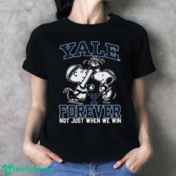 Peanuts Snoopy And Charlie Brown Yale Bulldogs High Five Forever Not Just When We Win Shirt - Ladies T-Shirt
