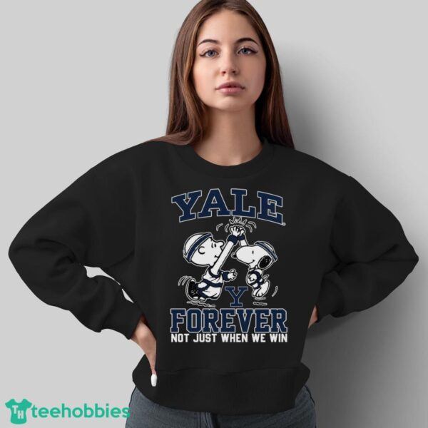 Peanuts Snoopy And Charlie Brown Yale Bulldogs High Five Forever Not Just When We Win Shirt - Sweatshirt