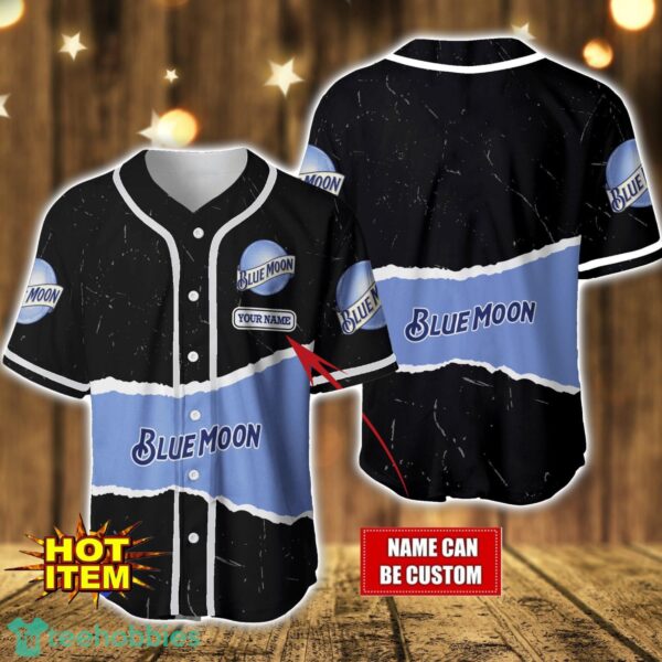 Personalized Blue Moon Baseball Jersey Shirt Custom Name Gift Men And Women Baseball Jersey Product Photo 1