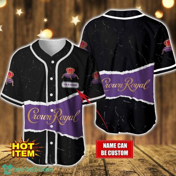 Personalized Crown Royal Whiskey Baseball Jersey Shirt Custom Name Gift Men And Women Baseball Jersey Product Photo 1