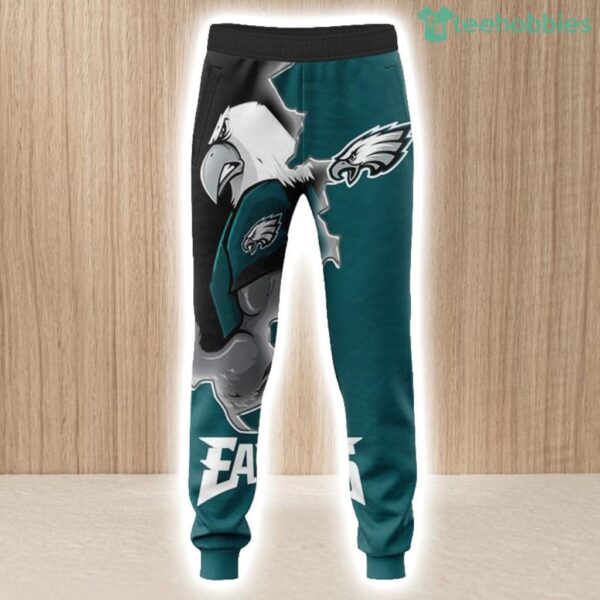 Philadelphia Eagles Hoodie 3D Style Mascot Hoodie 3D All Over Print Set Hoodie And Long Pant Product Photo 2