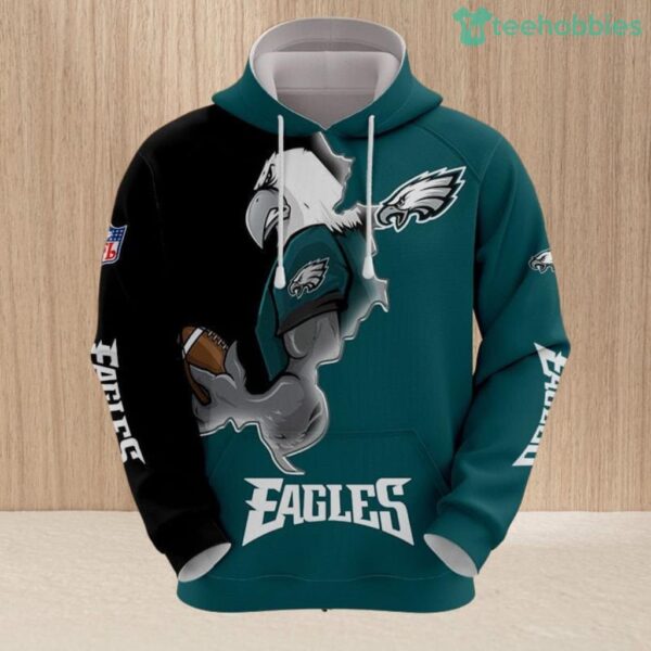 Philadelphia Eagles Hoodie 3D Style Mascot Hoodie 3D All Over Print Set Hoodie And Long Pant Product Photo 1