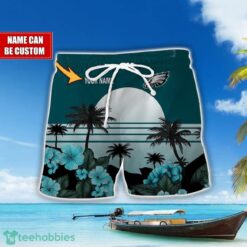 Philadelphia Eagles NFL Team Hawaiian Shirt And Shorts Floral Beach Pattern Custom Name Product Photo 2