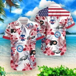 Philadelphia Eagles76ers Philliesflyers Combo Hawaiian Shirt And Shorts Product Photo 2