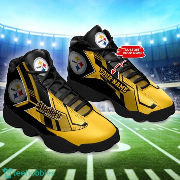 Pittsburgh Steelers Custom Name Sports Air Jordan 13 Sneakers Product Photo 1