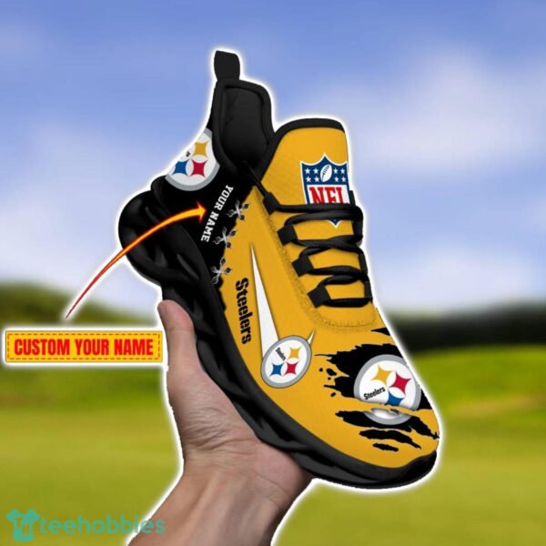 Pittsburgh Steelers Personalized Name NFL Limited Max Soul Shoes Product Photo 2