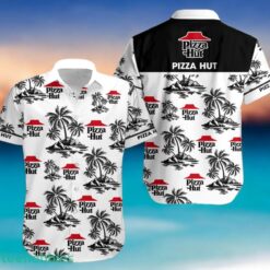 PIZZA HUT Black Coconut Tree Pattern Beach awaiian Shirt And Shorts For Men And Women Product Photo 2
