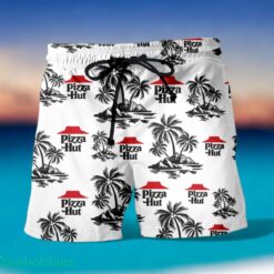 PIZZA HUT Black Coconut Tree Pattern Beach awaiian Shirt And Shorts For Men And Women Product Photo 1