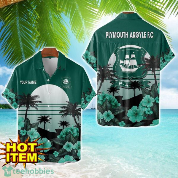 Plymouth Argyle F.C Floral Flower 3D Hawaiian Shirt And Shorts Custom Name Product Photo 1
