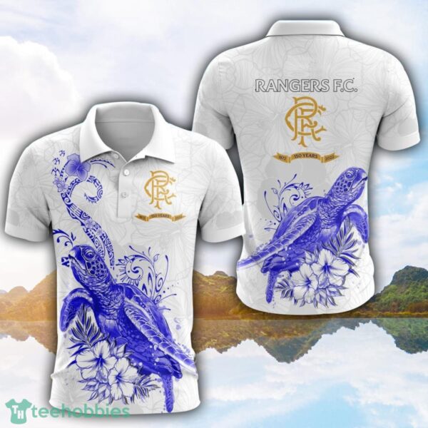 Rangers F.C Turtle White Polo Shirt For Men And Women Gofl Polo Product Photo 1