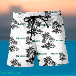 R+L CARRIERS Black Coconut Tree Pattern Beach awaiian Shirt And Shorts For Men And Women Product Photo 1