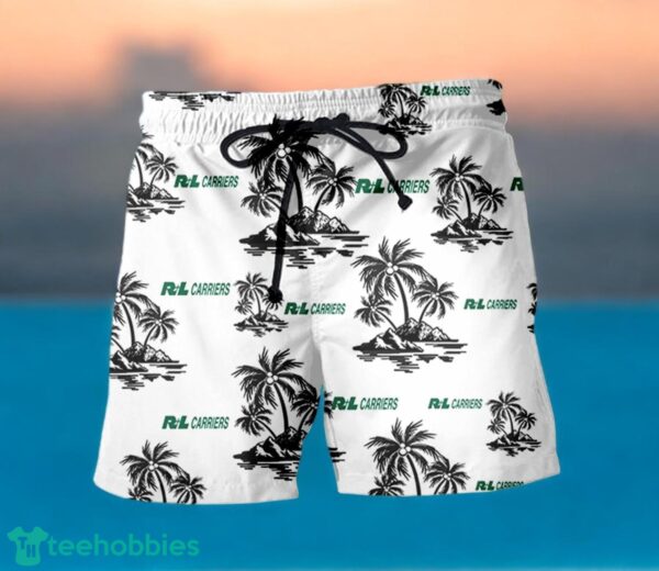 R+L CARRIERS Black Coconut Tree Pattern Beach awaiian Shirt And Shorts For Men And Women Product Photo 1