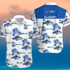 R+L CARRIERS Blue Coconut Tree Pattern Beach Hawaiian Shirt And Shorts For Men And Women Product Photo 2