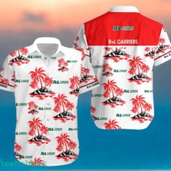 R+L CARRIERS Red Coconut Tree Pattern Beach Hawaiian Shirt And Shorts For Men And Women Product Photo 1